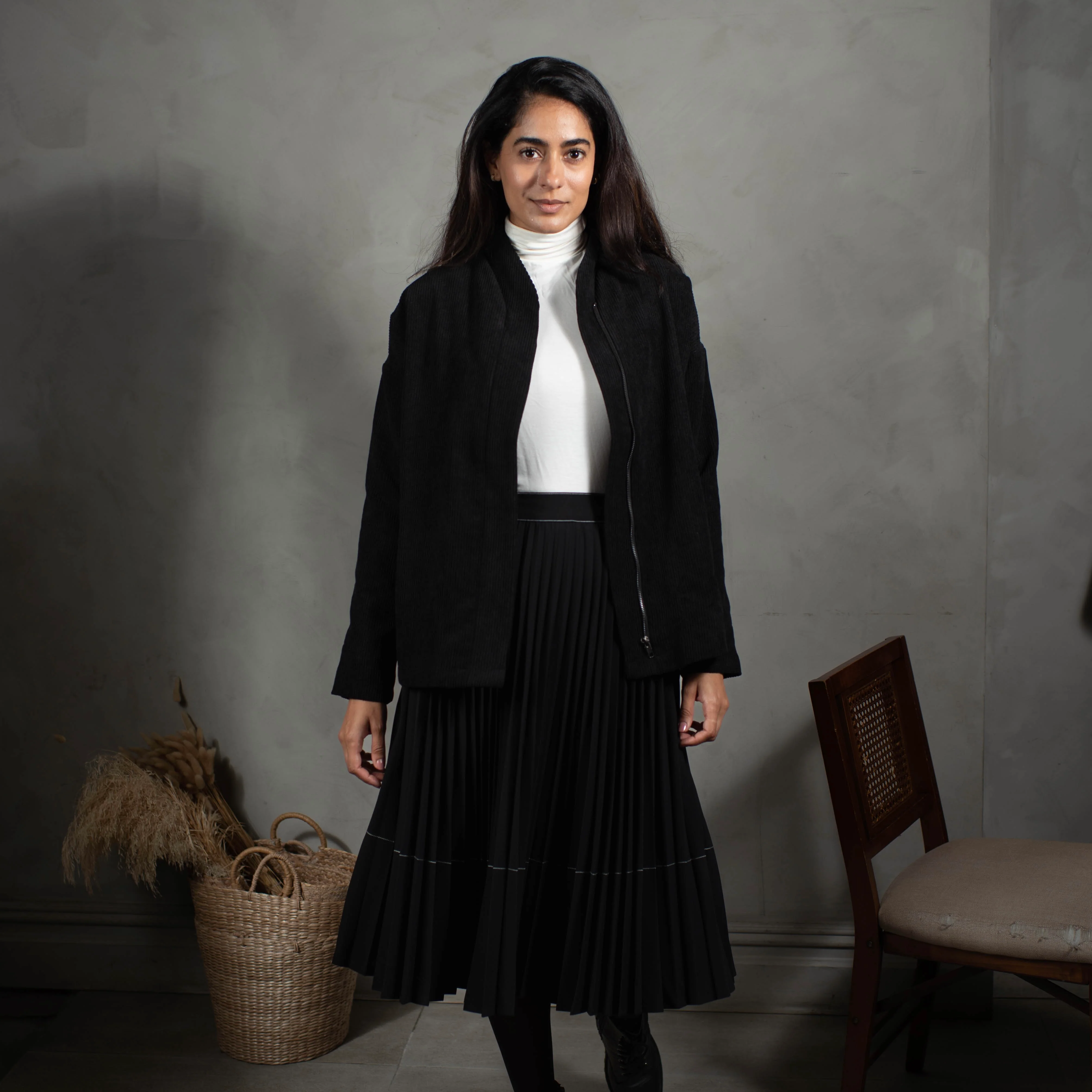 Stitched Pleated Skirt | Black [Final Sale] - Image 4