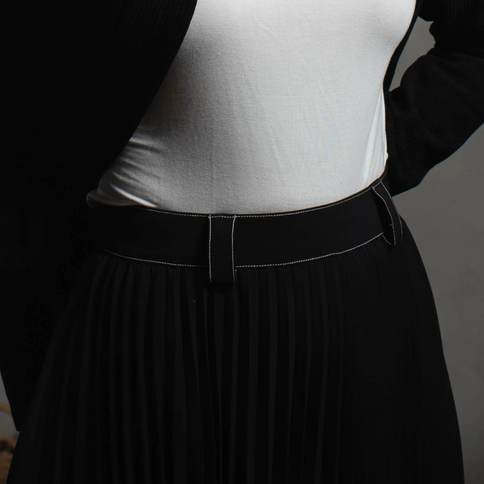 Stitched Pleated Skirt | Black [Final Sale] - Image 7