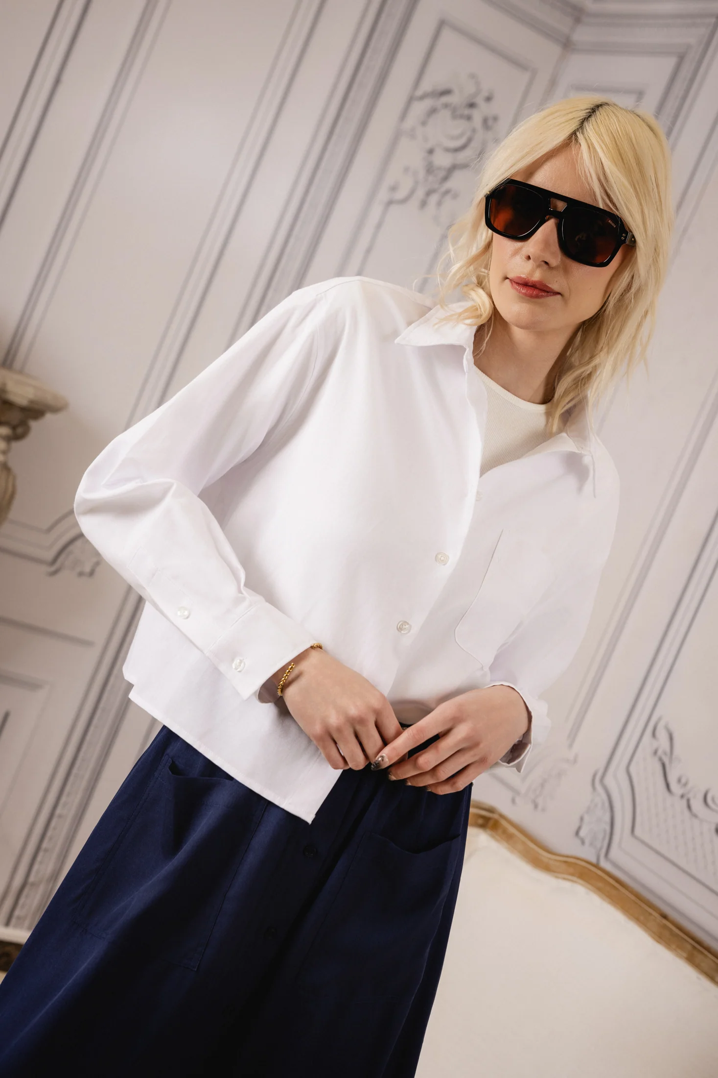 Boxy Oversized Shirt | White - Image 3