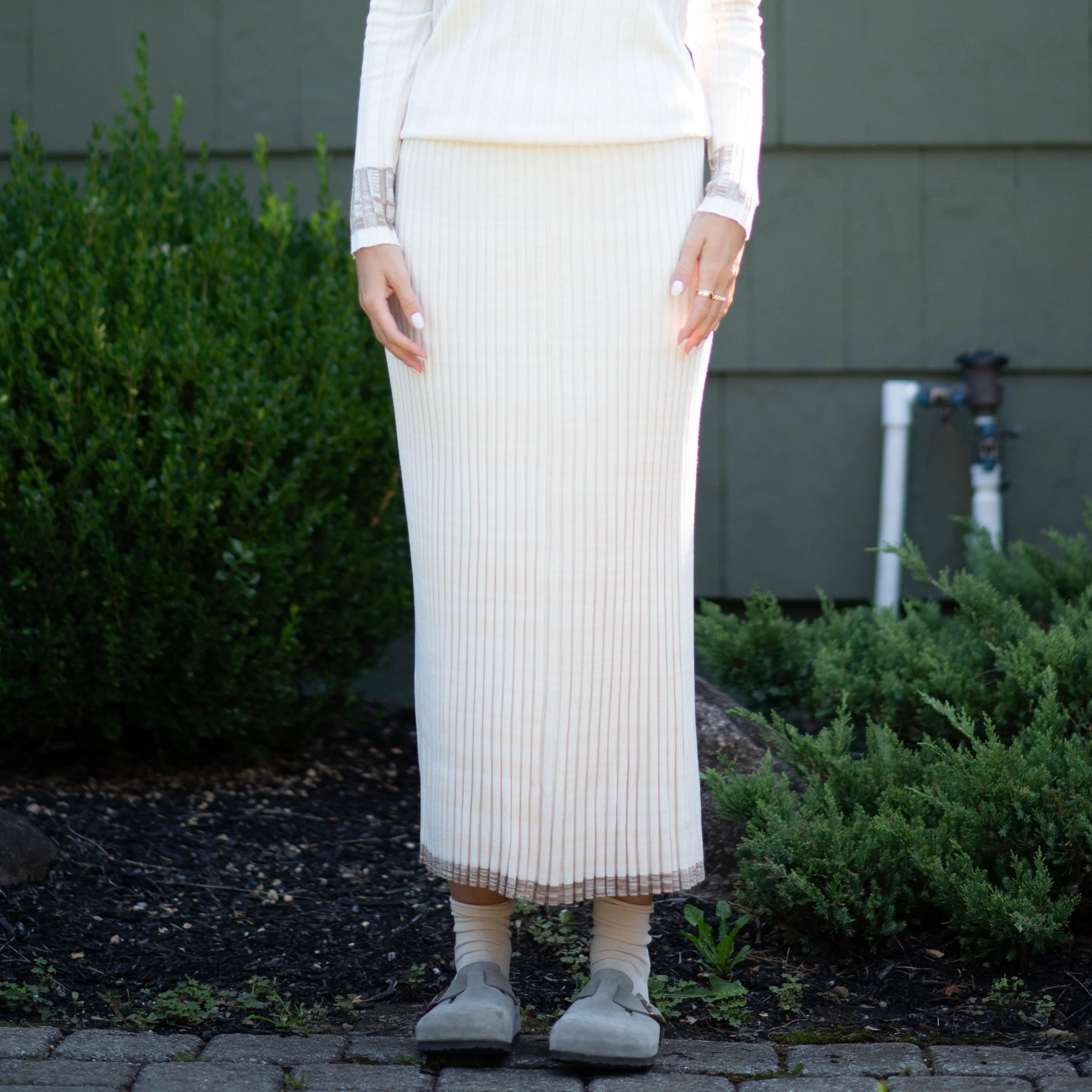Contrast Knit Skirt | Cream [Final Sale] - Image 3