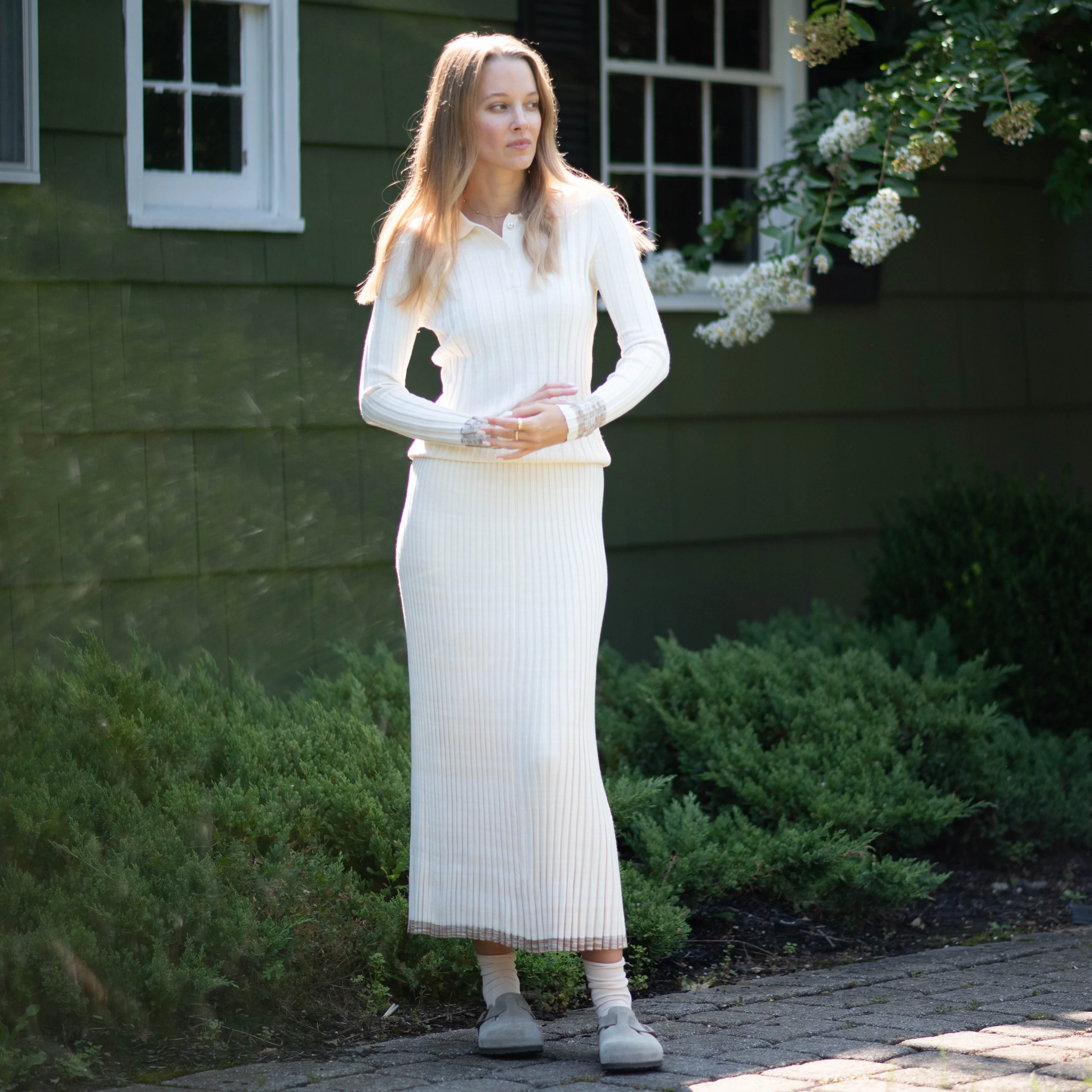 Contrast Knit Skirt | Cream [Final Sale] - Image 4