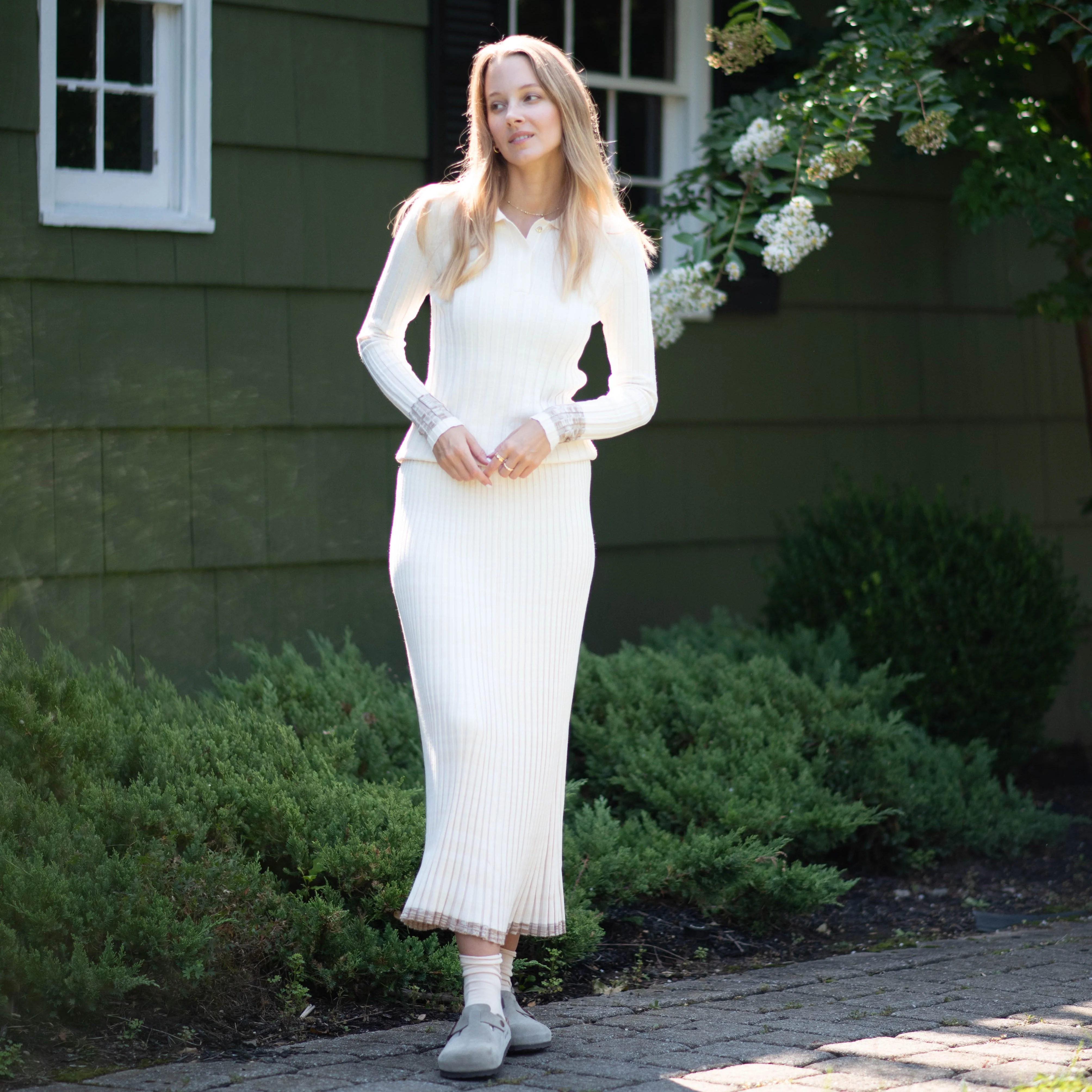 Contrast Knit Skirt | Cream [Final Sale] - Image 5
