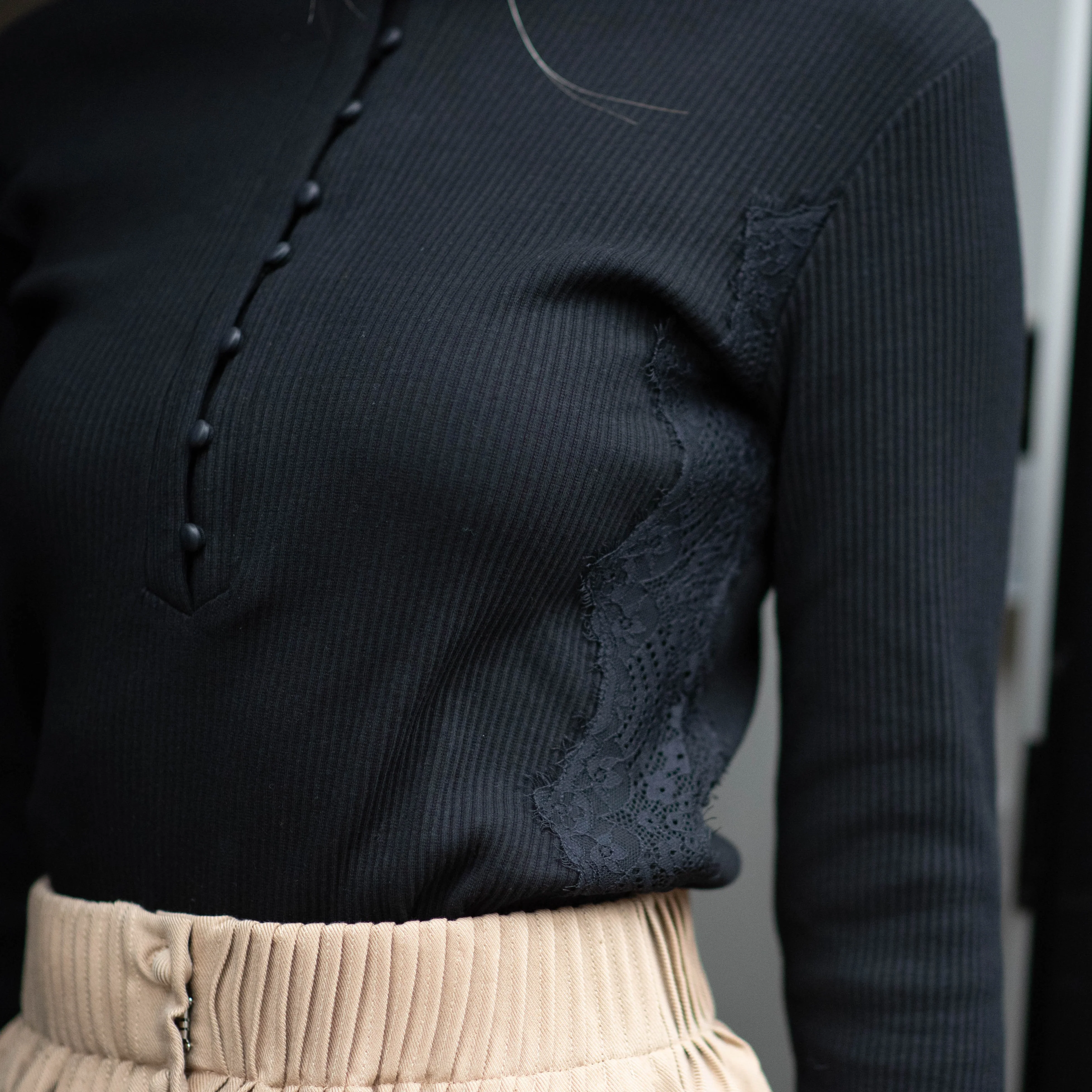 Rib Lace Top | Black [Final Sale] - Image 3