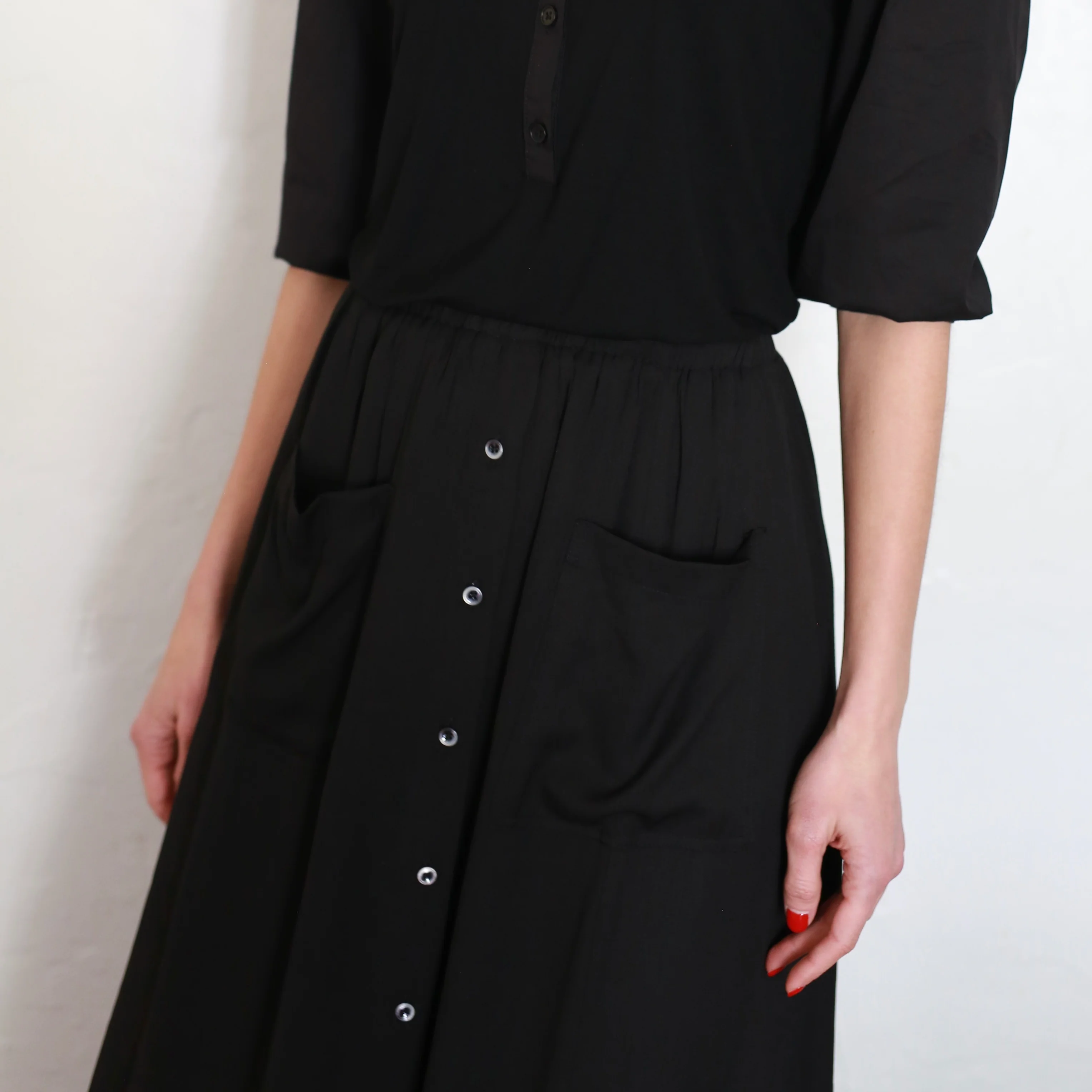 Crepe Button Down | Black - Image 6
