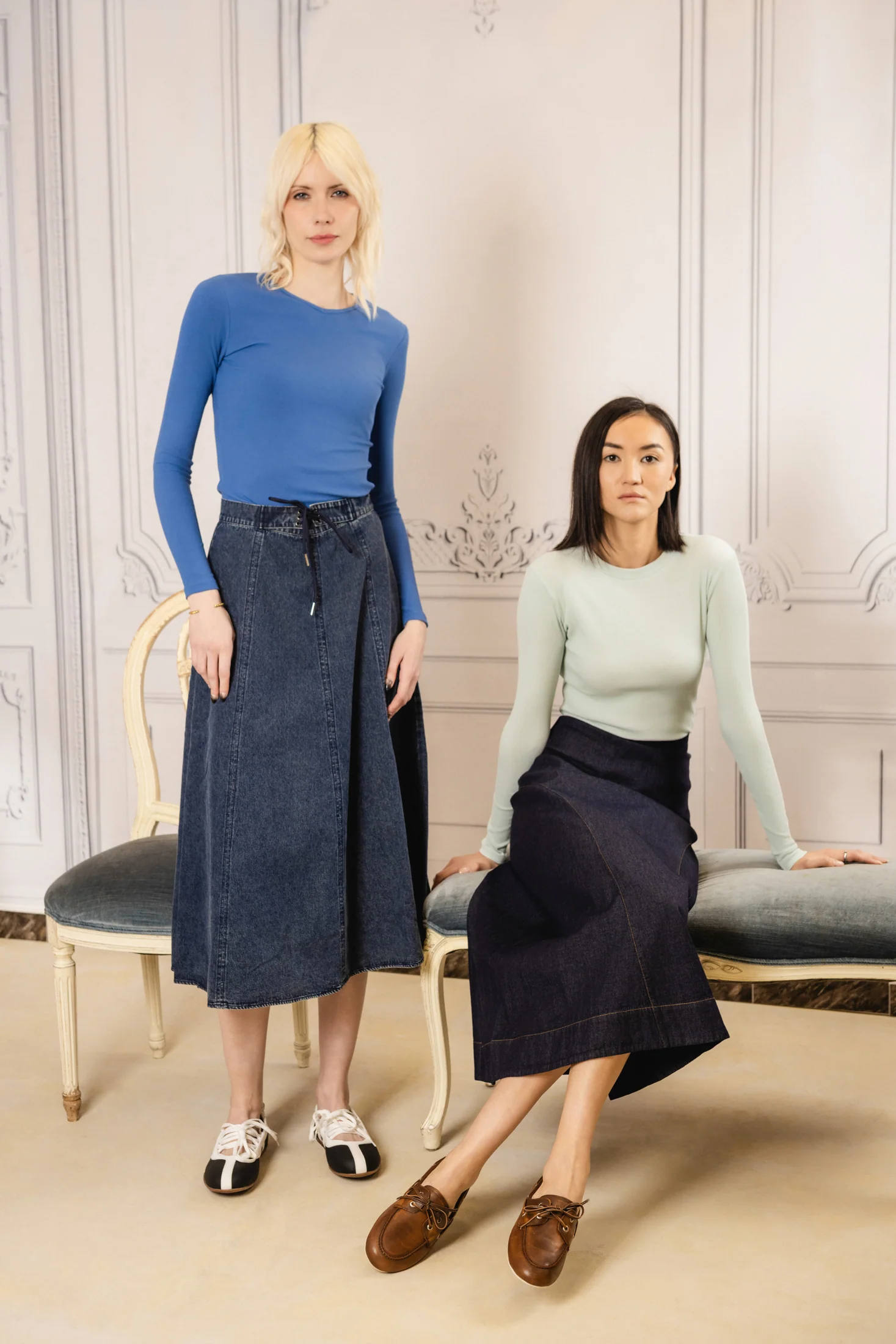 Anais Drawstring Denim Skirt | Blue - Image 3