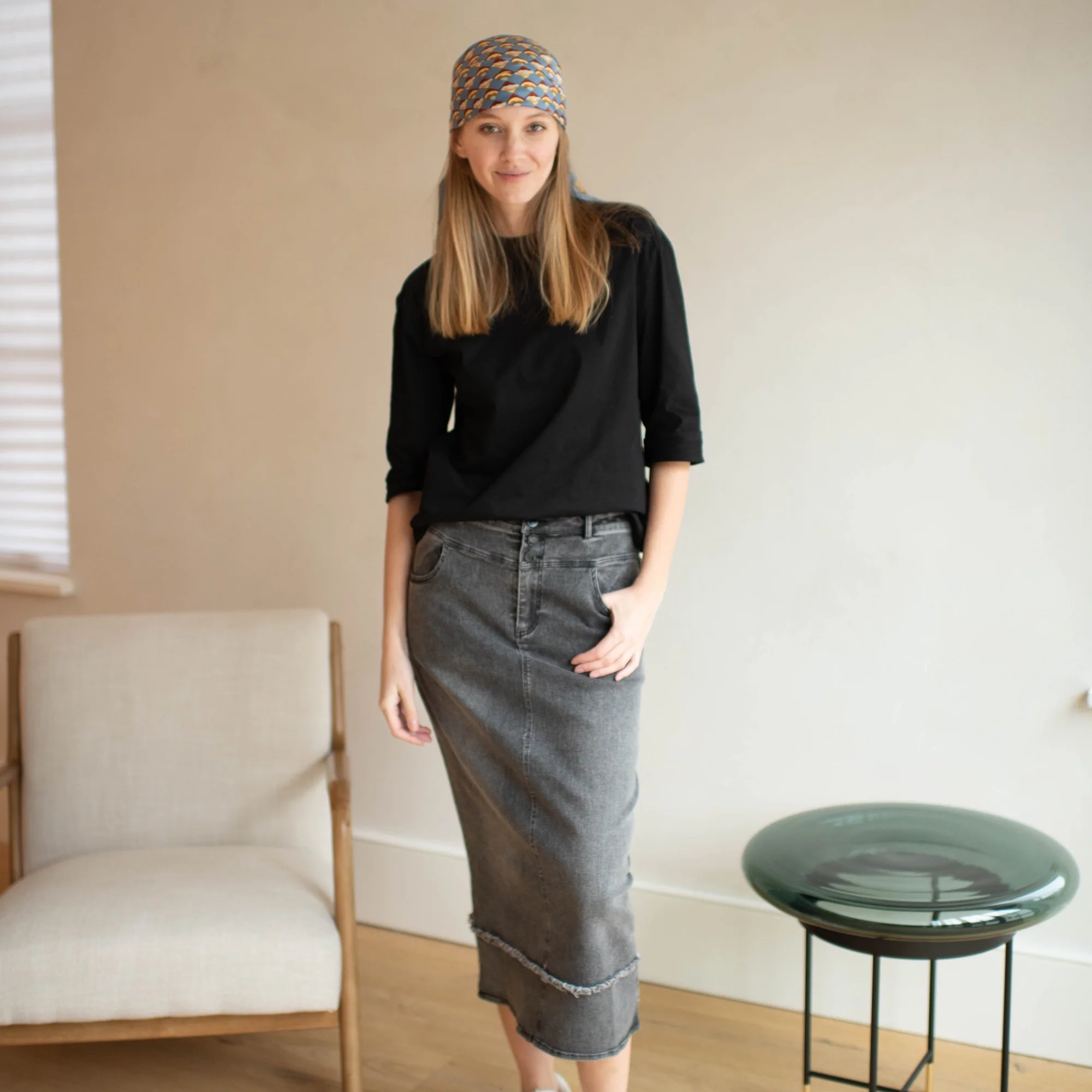 Double Waist Denim Skirt [Final Sale] - Image 4