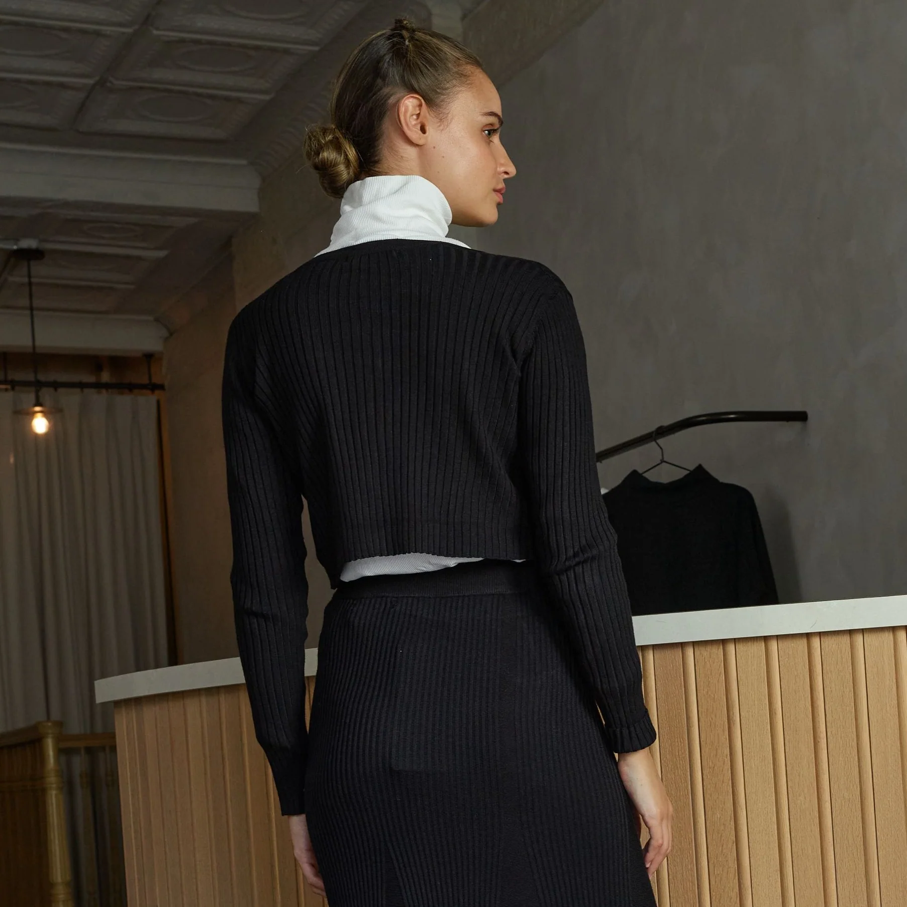 Knit Cardigan | Black - Image 6