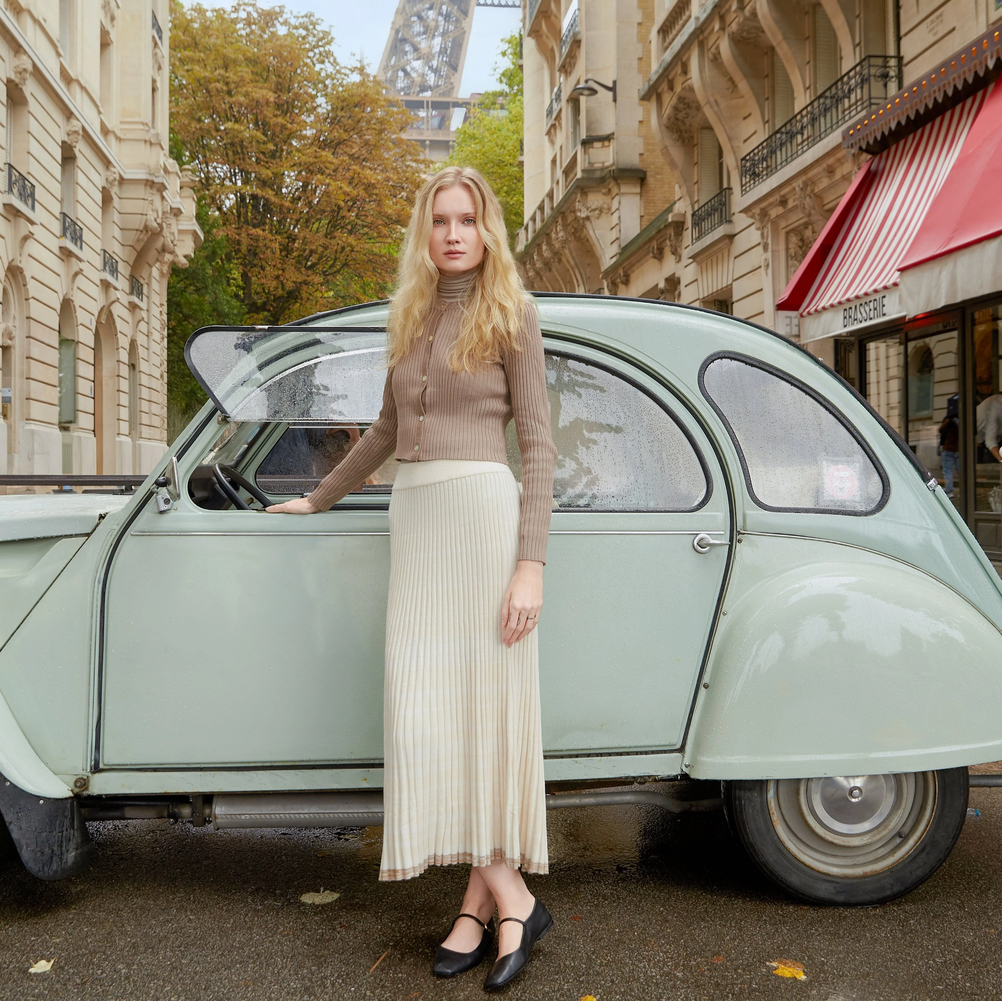 Contrast Knit Skirt | Cream [Final Sale] - Image 6