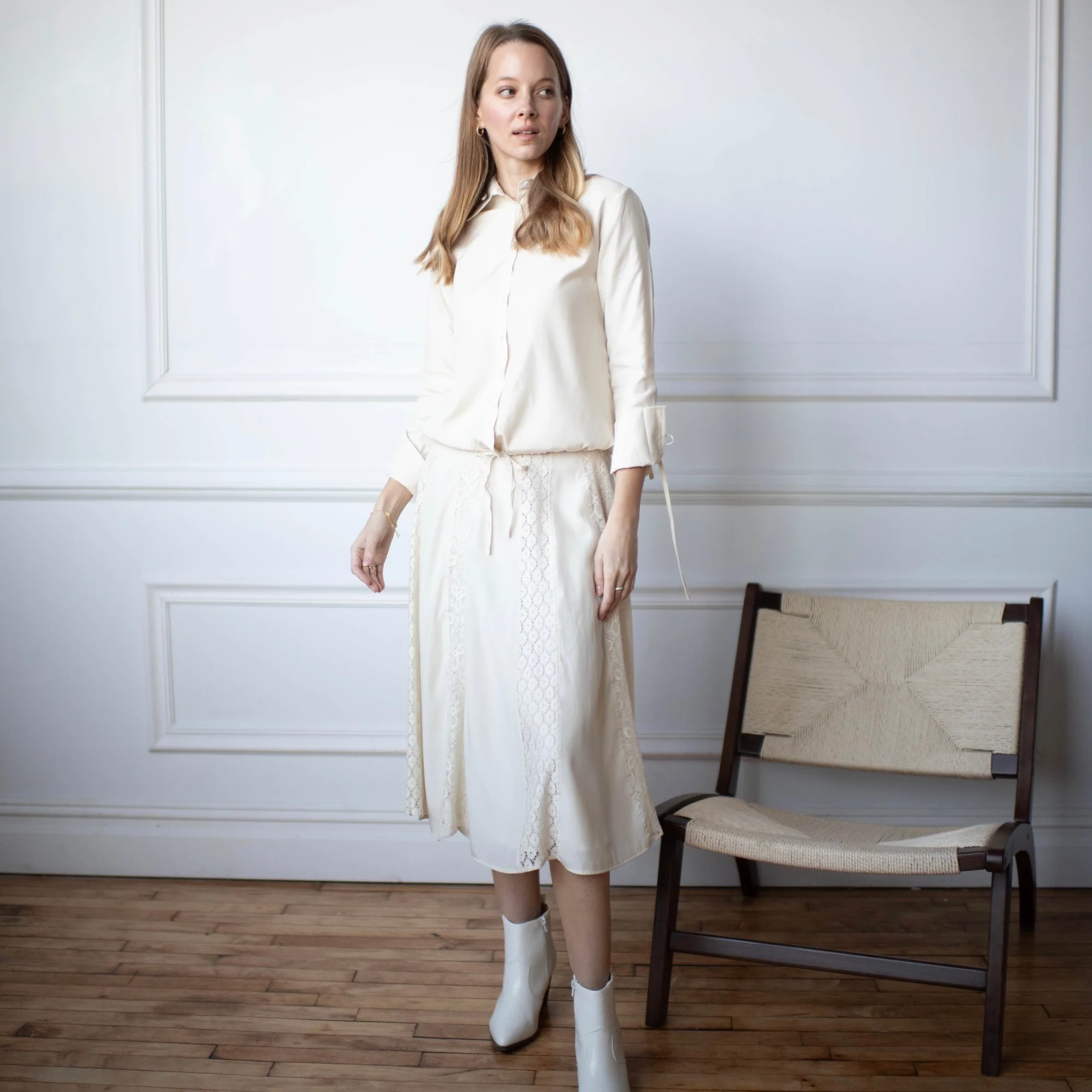 Lace Panel Skirt | Cream [Final Sale] - Image 4