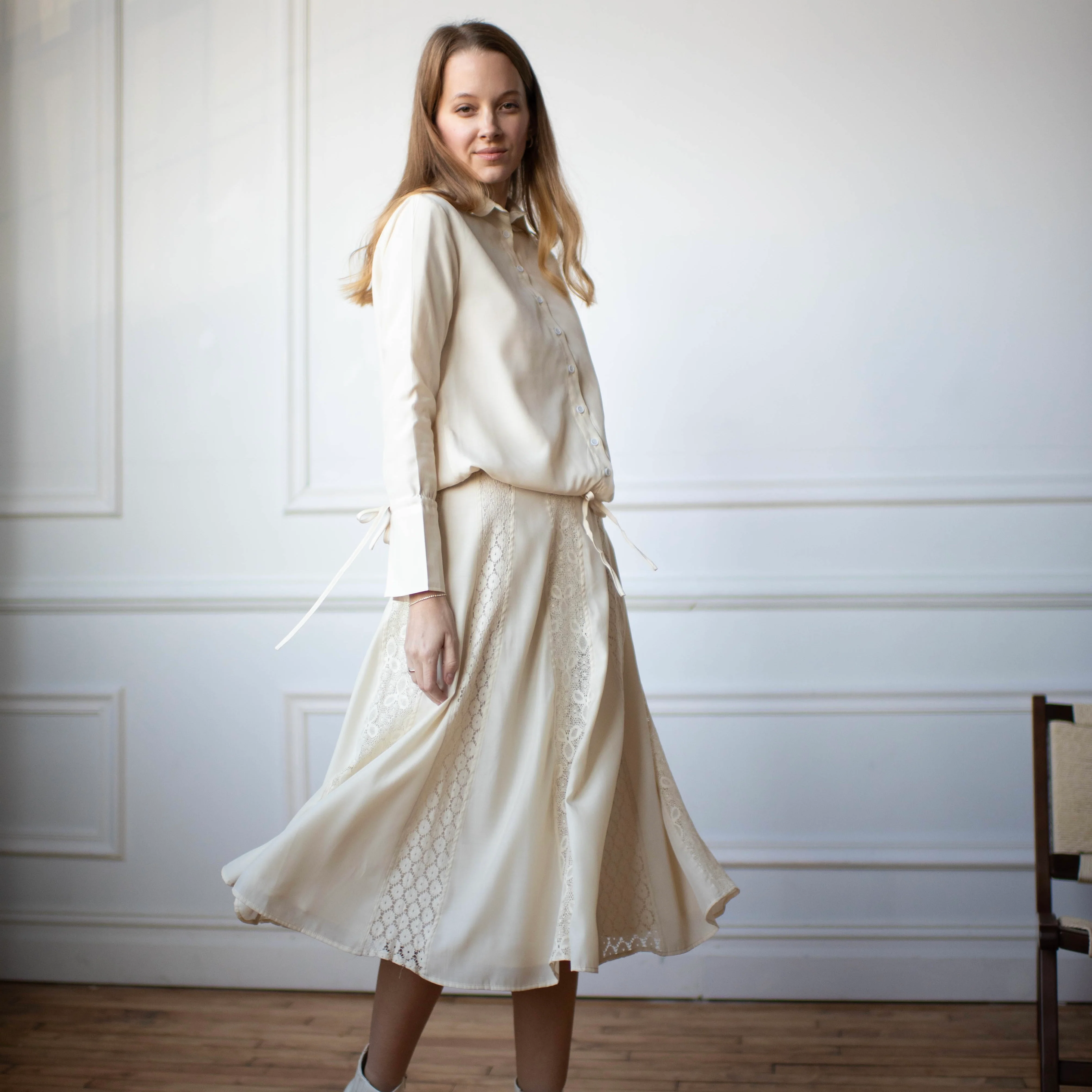 Lace Panel Skirt | Cream [Final Sale] - Image 5