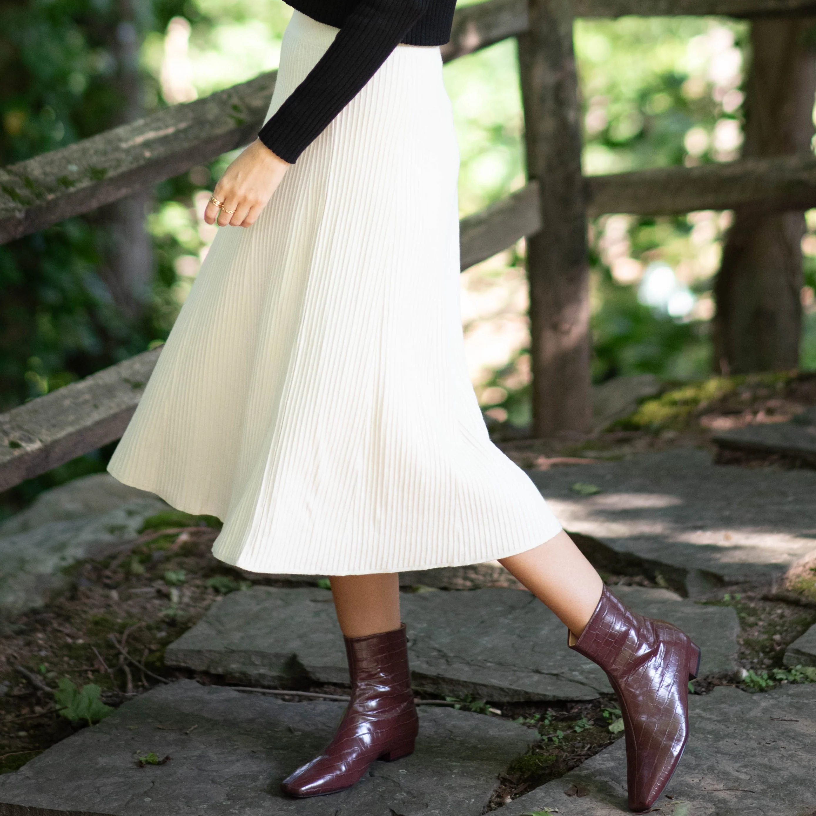 Midi Knit Skirt | Cream [Final Sale] - Image 4