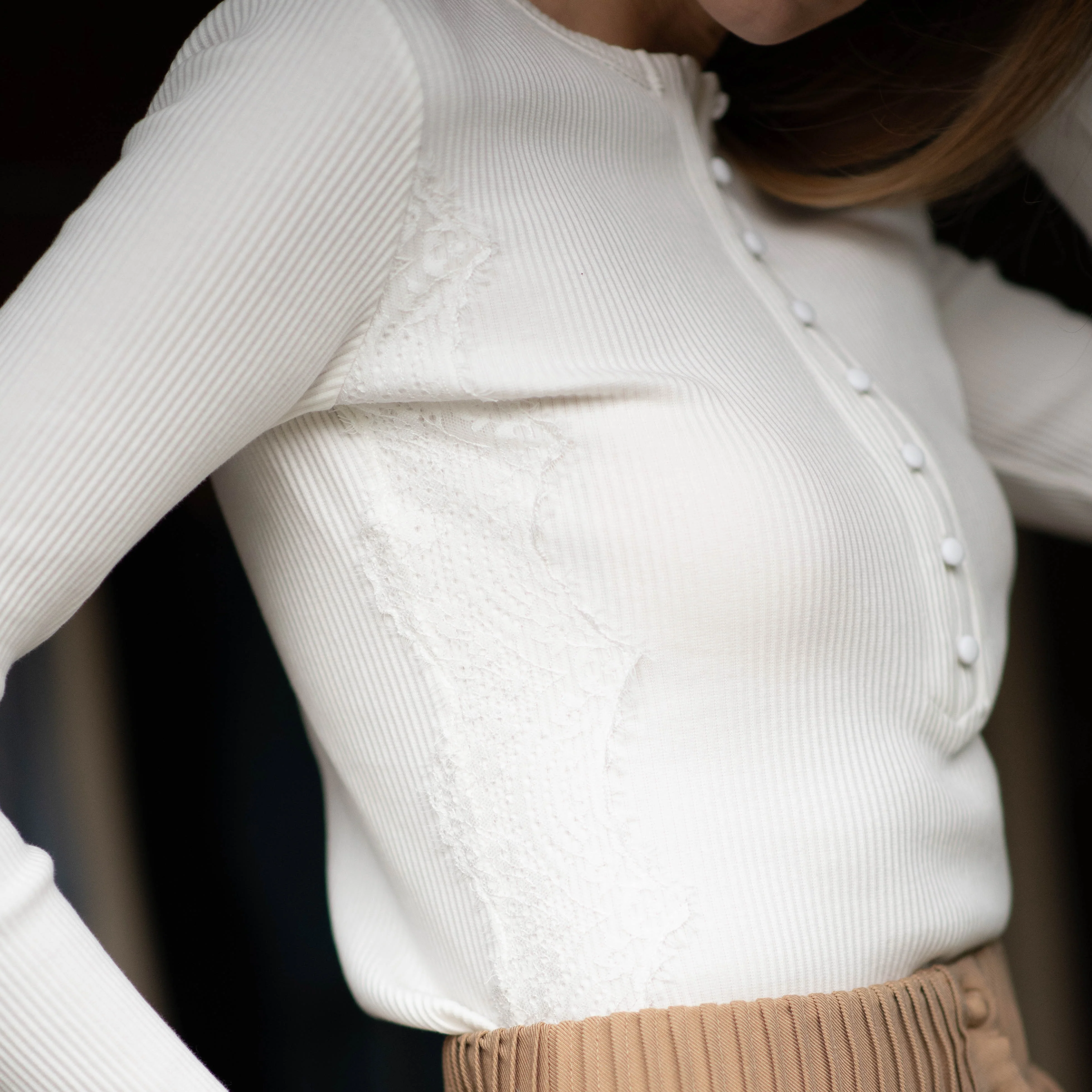 Rib Lace Top | Cream [Final Sale] - Image 5