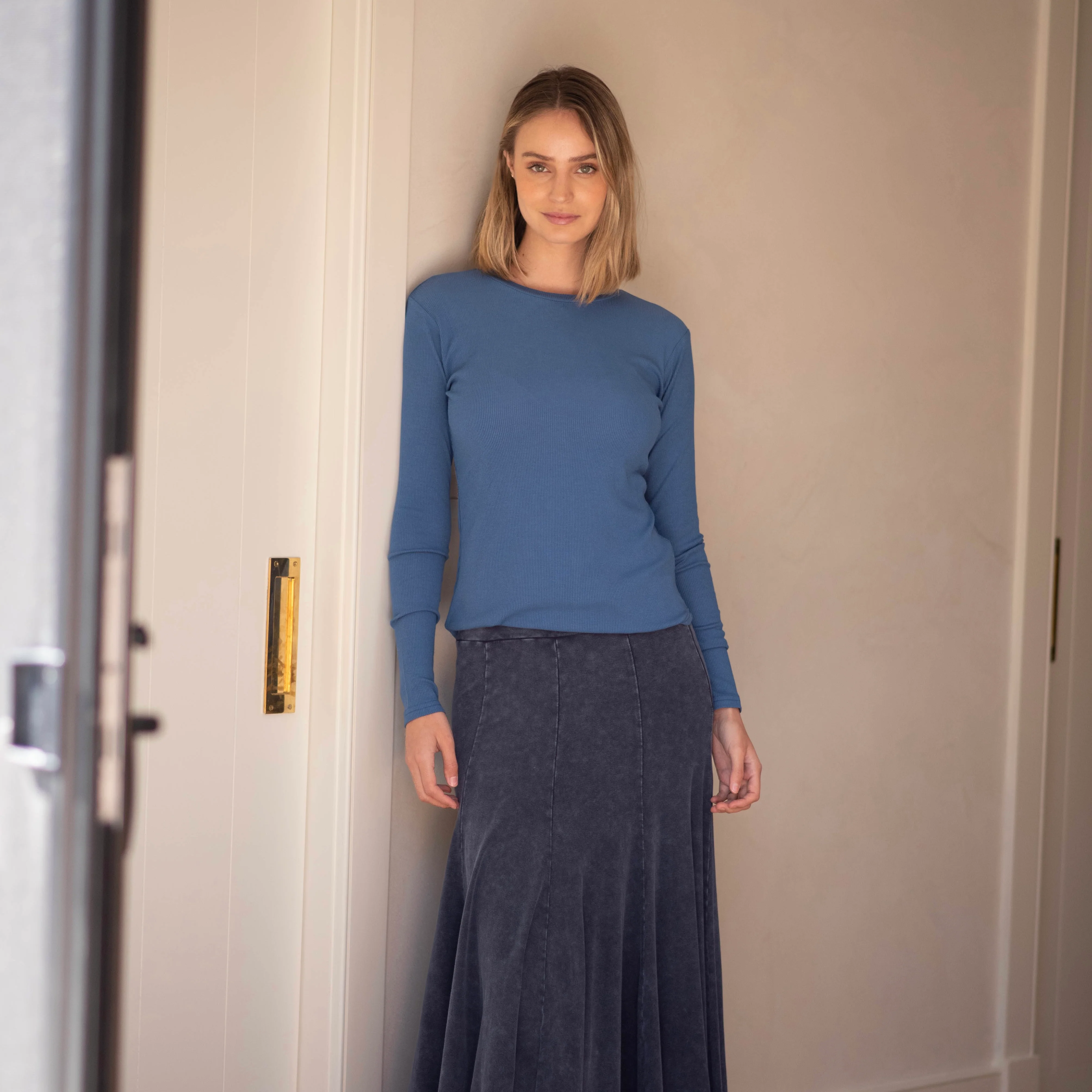 Ribbed Crewneck Tee | Periwinkle - Image 5