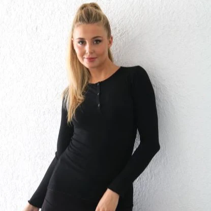 Ribbed Henley Tee | Black [Final Sale] - Image 4
