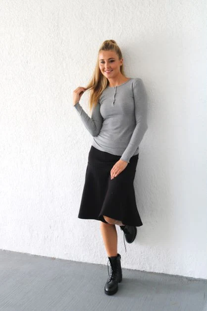 Ribbed Henley Tee | Dark Grey [Final Sale] - Image 4