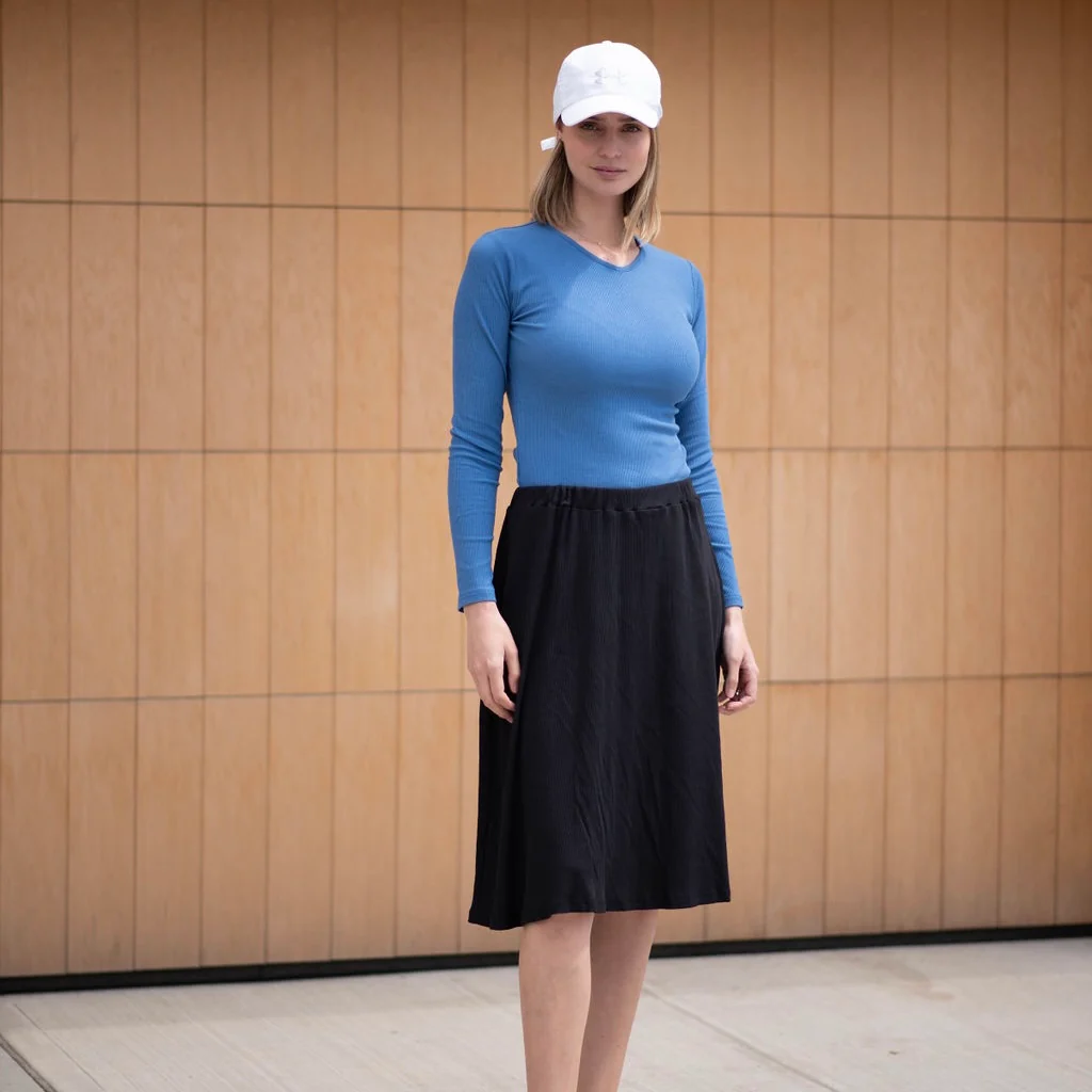 Ribbed V-Neck Tee | Periwinkle - Image 3
