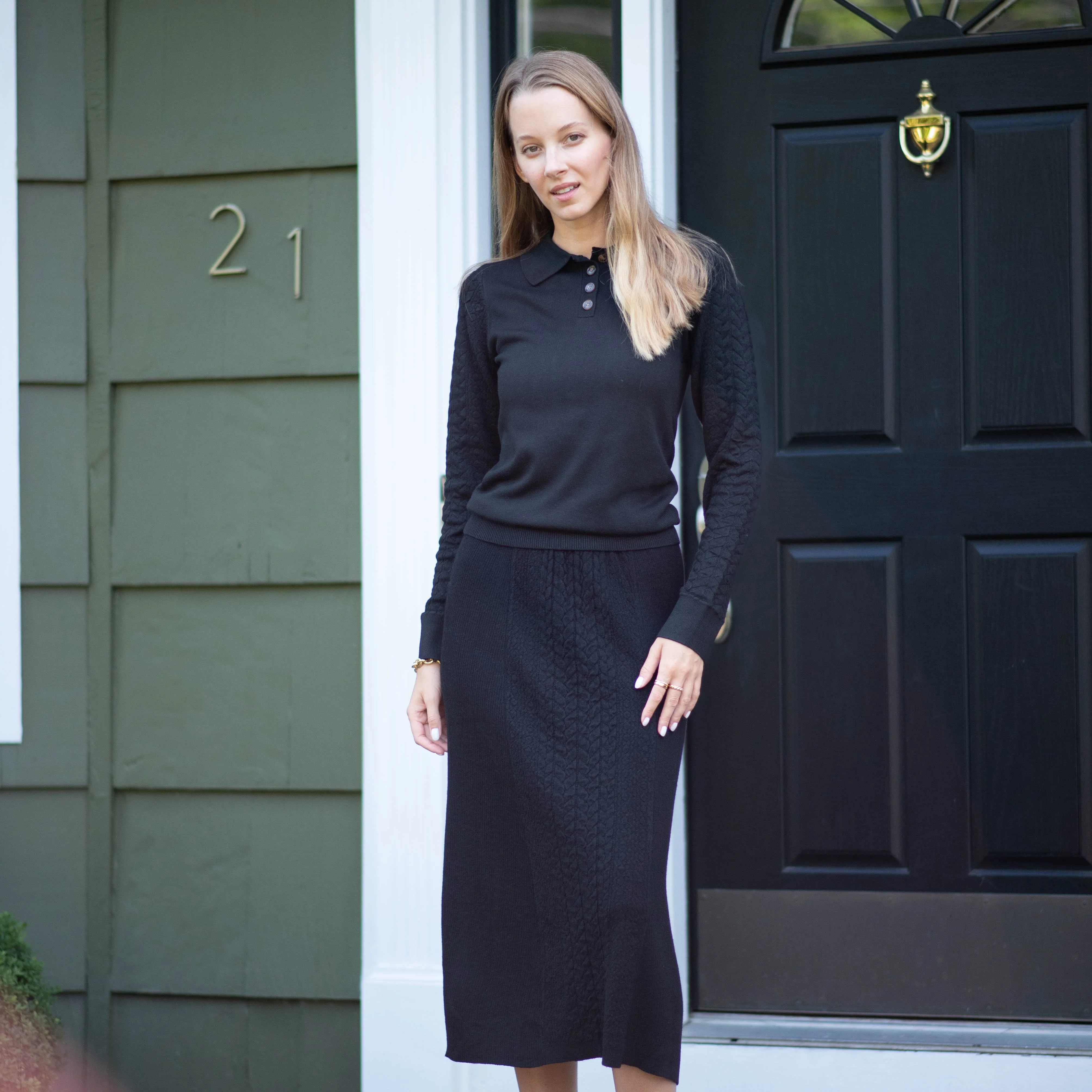 Sweater Knit Skirt | Black [Final Sale] - Image 3