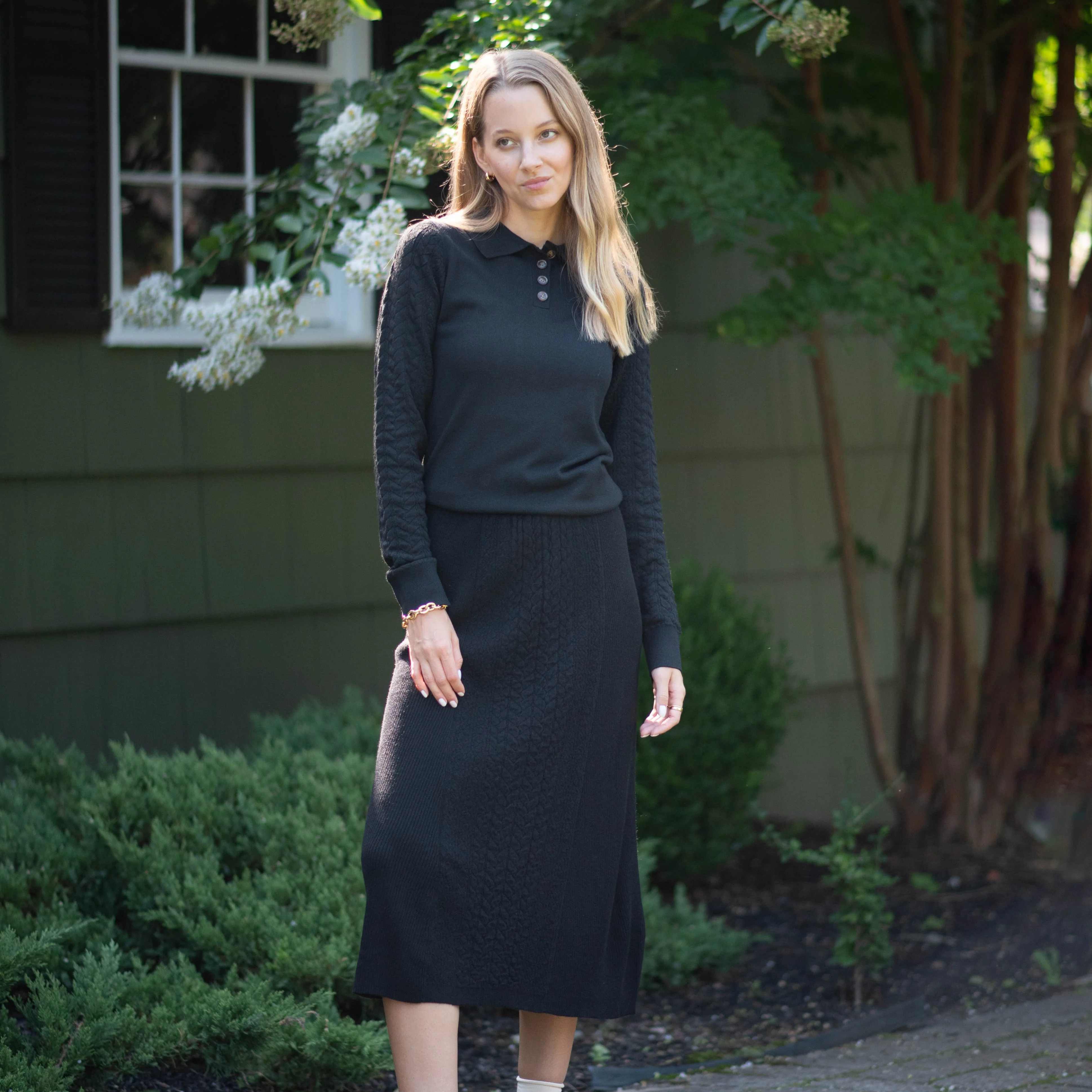 Sweater Knit Skirt | Black [Final Sale] - Image 4