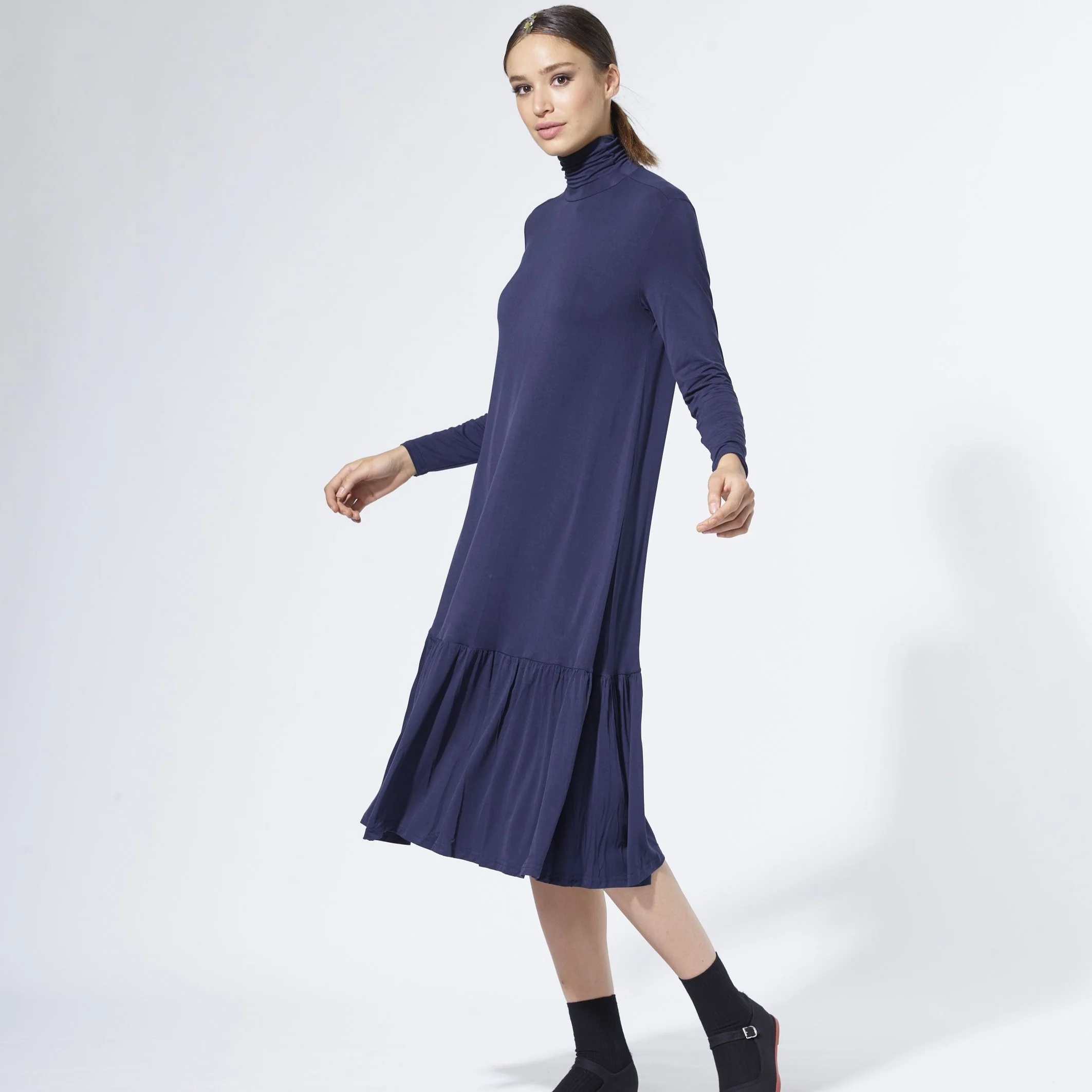 Turtleneck Dress | Navy [Final Sale] - Image 3
