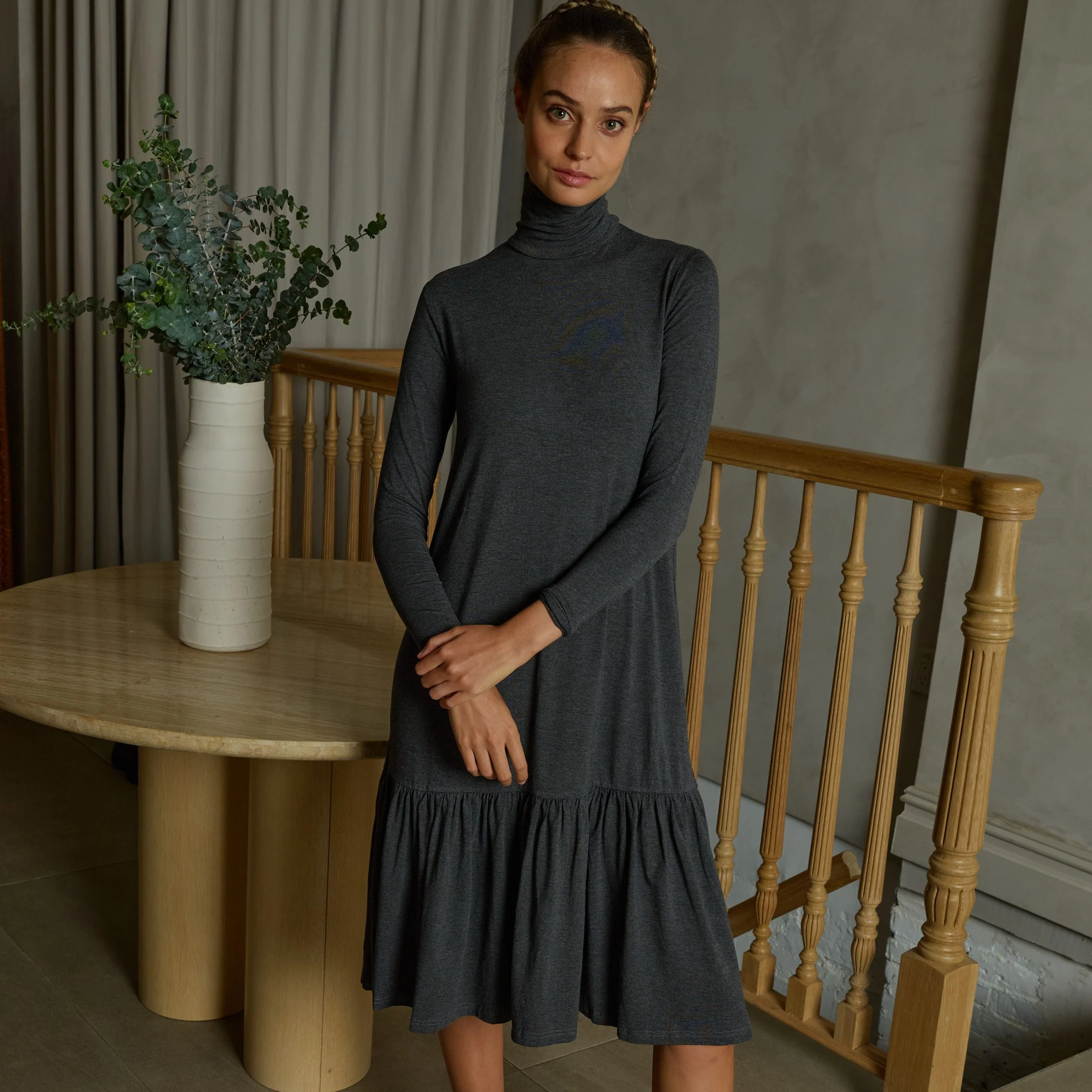 Turtleneck Dress | Grey [Final Sale] - Image 5