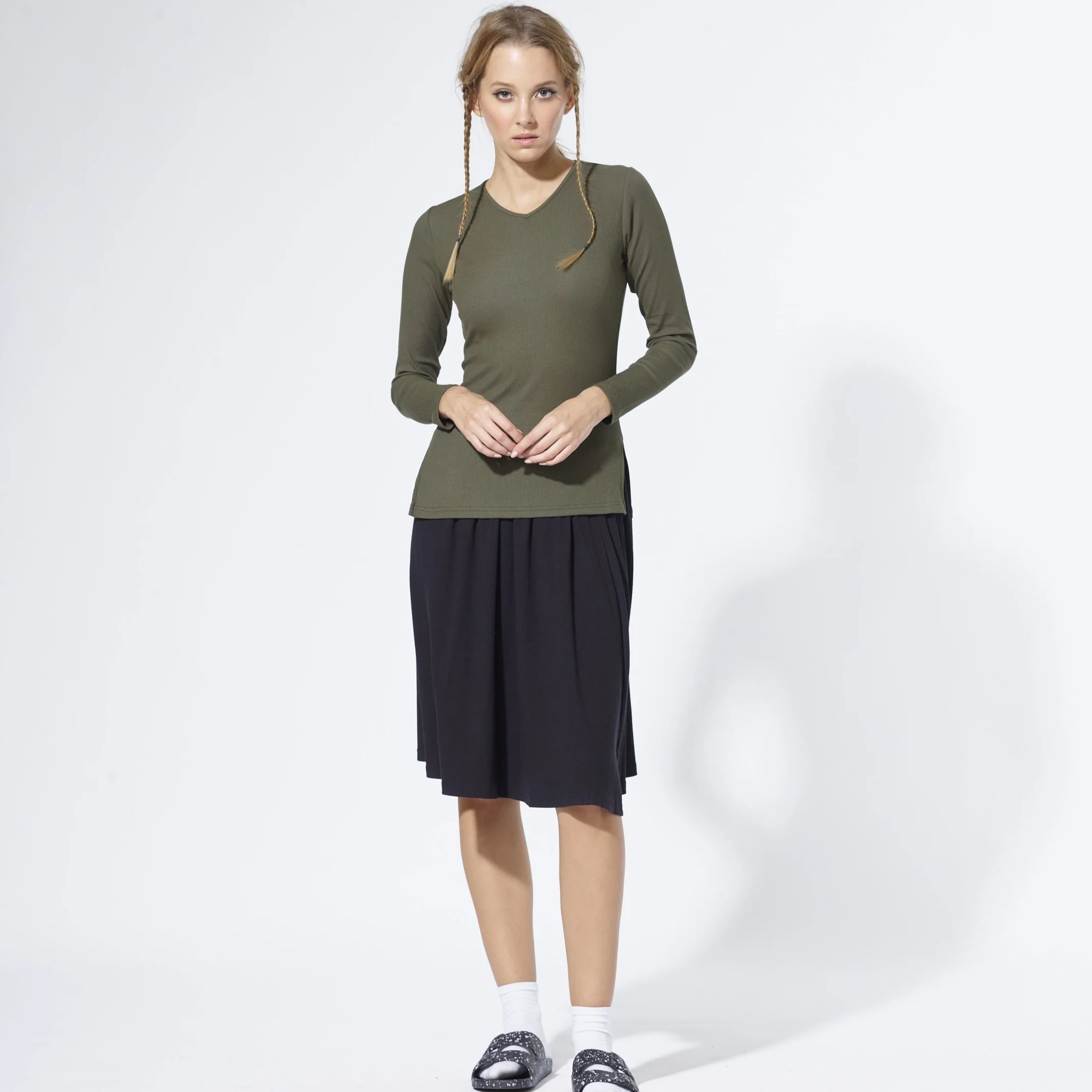 Twirl Ribbed Skirt | Black [Final Sale] - Image 5